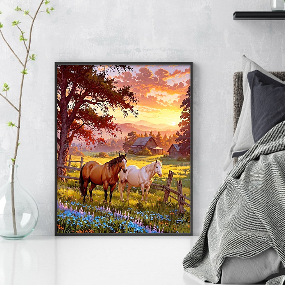 Horse - Full 11CT Stamped Cross Stitch 40x50CM - Yishu