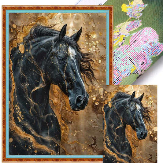 Horse - Full 11CT Stamped Cross Stitch 40x60CM - Yishu