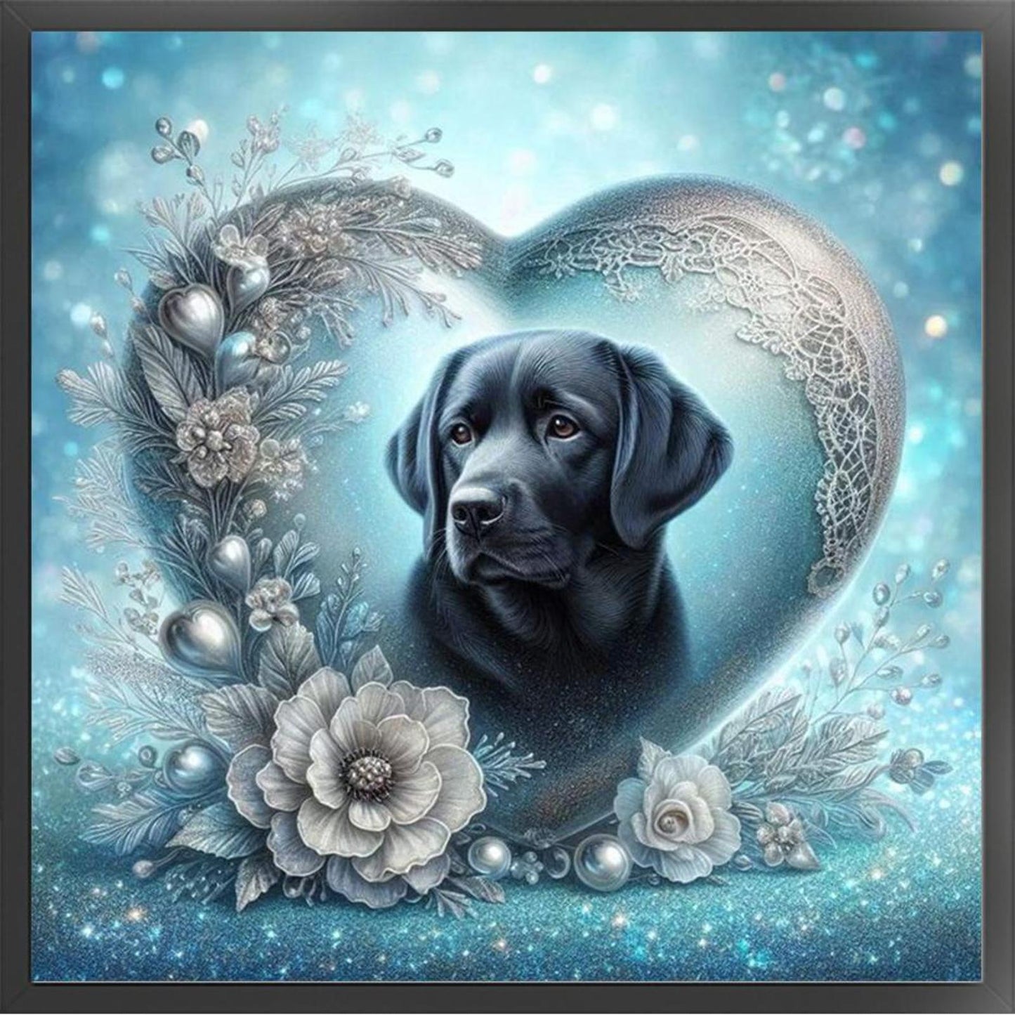 Labrador With Love Pattern-Dog - Full 11CT Stamped Cross Stitch 45x45CM - Huacan