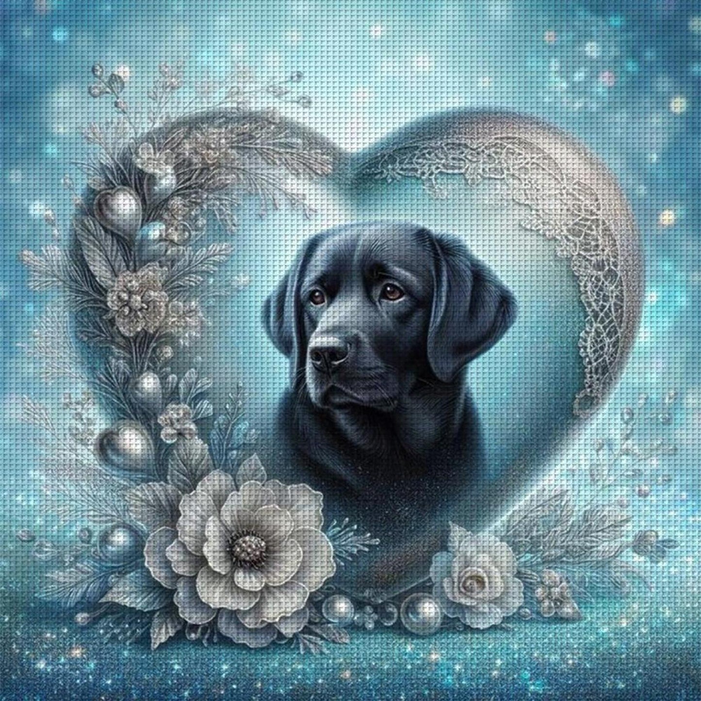 Labrador With Love Pattern-Dog - Full 11CT Stamped Cross Stitch 45x45CM - Huacan
