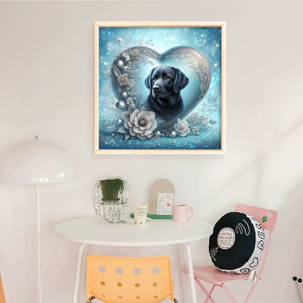 Labrador With Love Pattern-Dog - Full 11CT Stamped Cross Stitch 45x45CM - Huacan