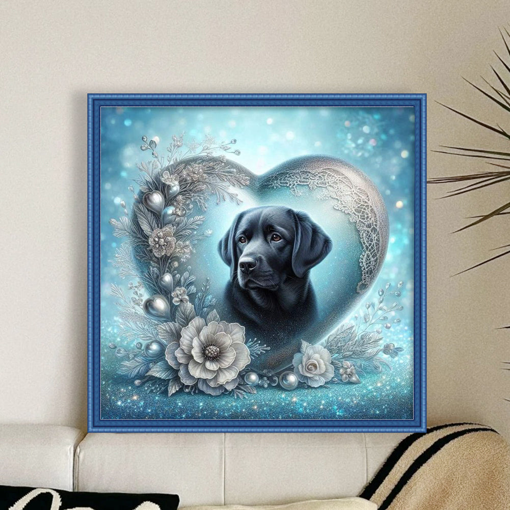 Labrador With Love Pattern-Dog - Full 11CT Stamped Cross Stitch 45x45CM - Huacan