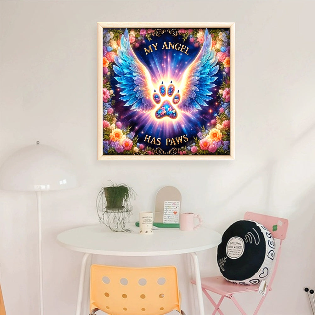 Wings And Paw Print - Full 11CT Stamped Cross Stitch 45x45CM - Huacan