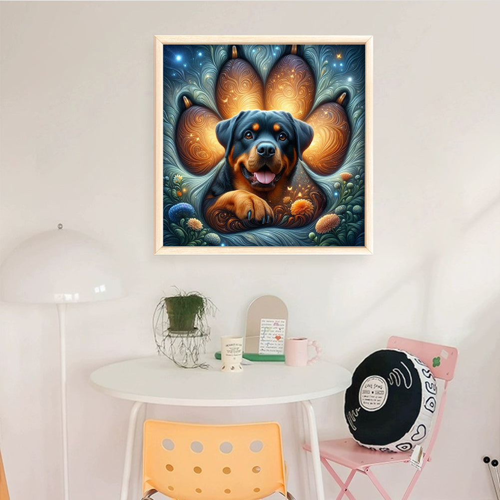 Rottweiler-Dog - Full 11CT Stamped Cross Stitch 45x45CM - Huacan