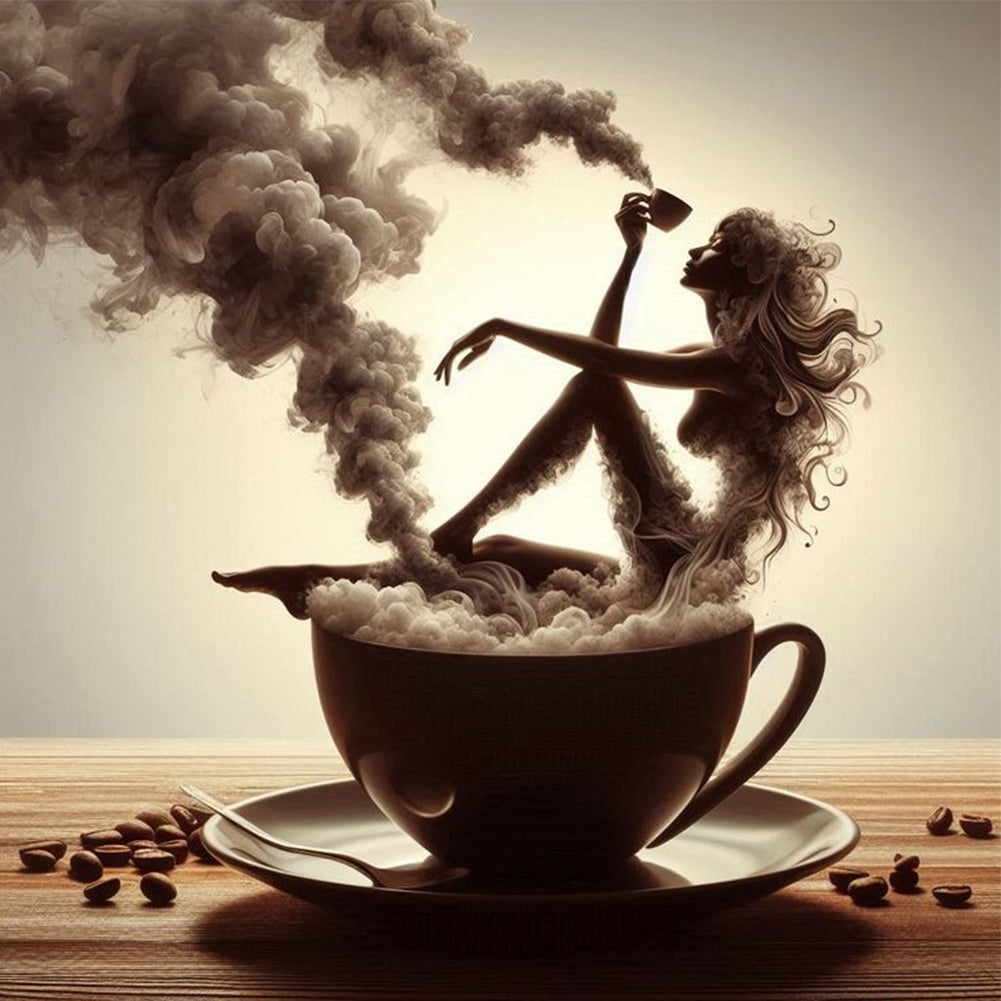 Dancer On Coffee 40*40CM(Canvas) Full Round Drill Diamond Painting