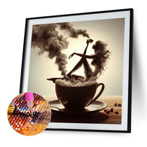 Dancer On Coffee 40*40CM(Canvas) Full Round Drill Diamond Painting
