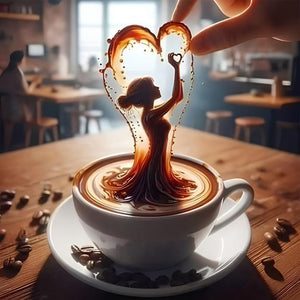 Dancer On Coffee 40*40CM(Canvas) Full Round Drill Diamond Painting