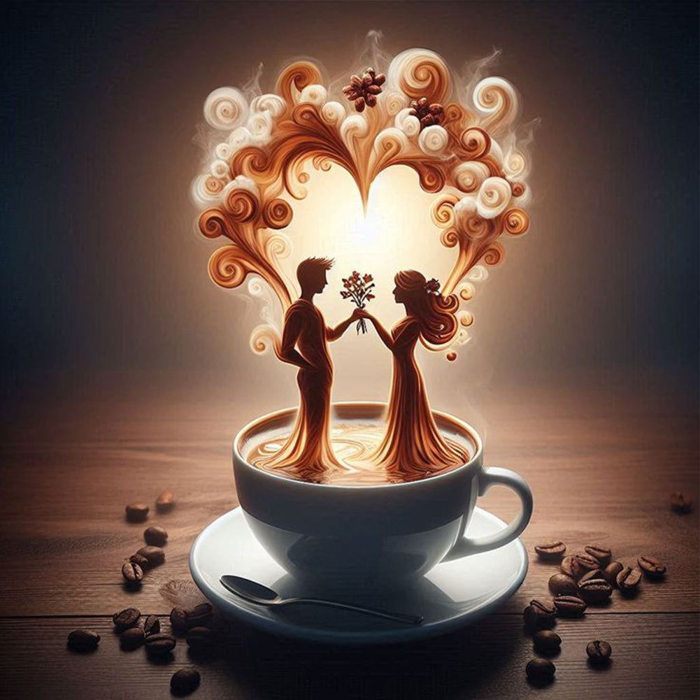 Dancer On Coffee 40*40CM(Canvas) Full Round Drill Diamond Painting