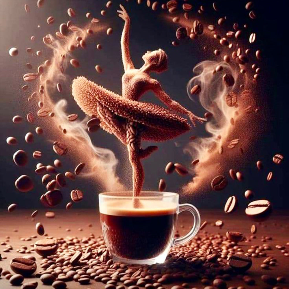 Dancer On Coffee 40*40CM(Canvas) Full Round Drill Diamond Painting