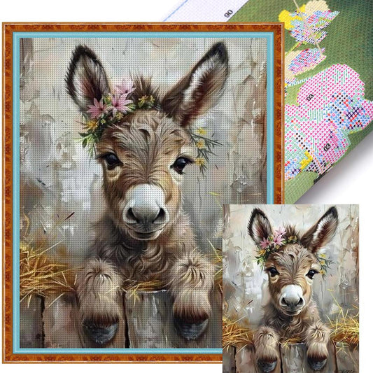 Donkey - Full 11CT Stamped Cross Stitch 40x50CM - Huacan