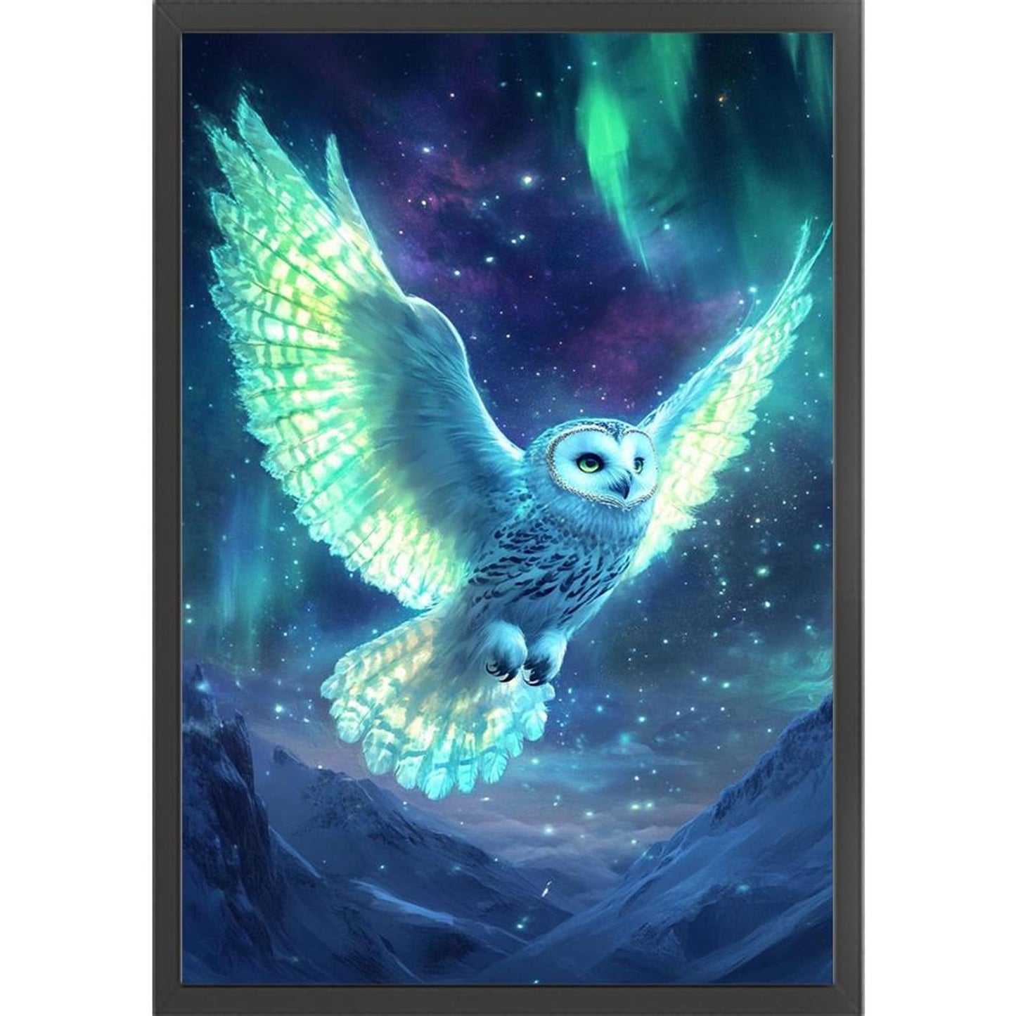 Fluorescent Owl - Full 11CT Stamped Cross Stitch 40x60CM - Huacan