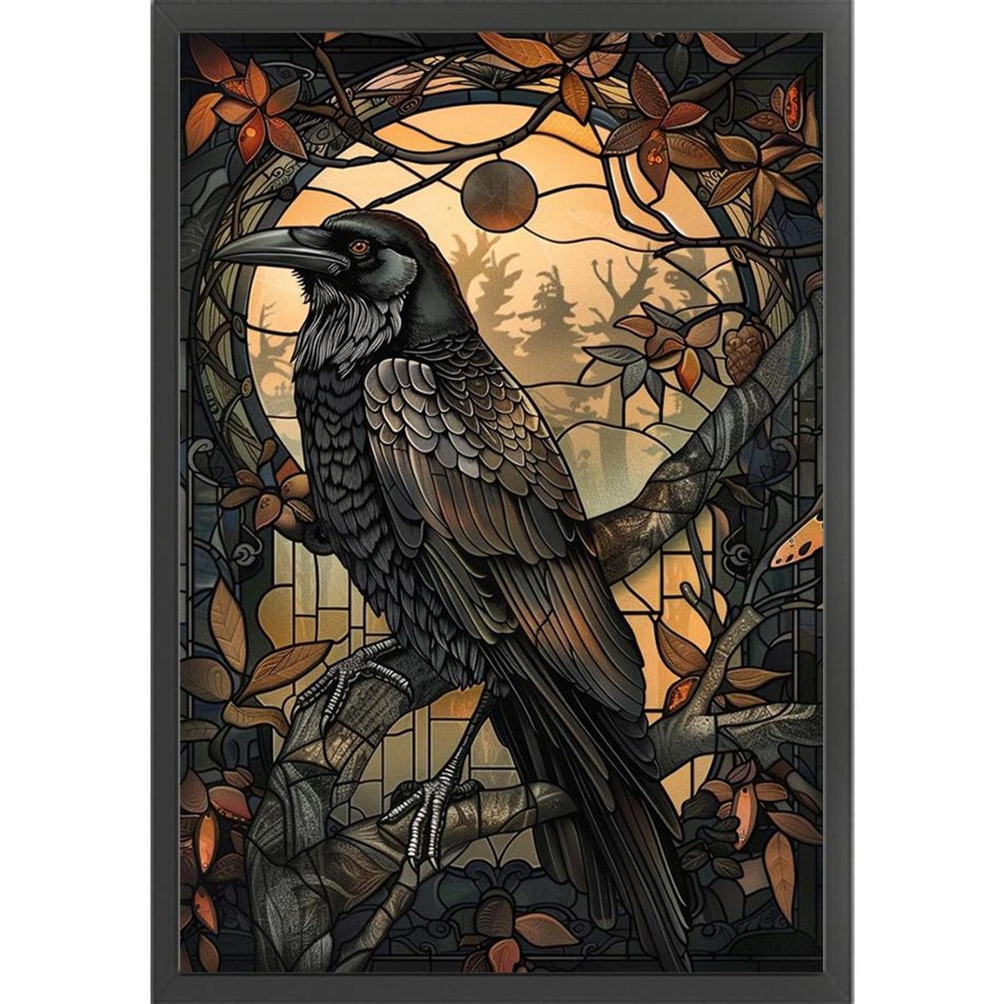 Crow - Full 11CT Stamped Cross Stitch 40x60CM - Huacan