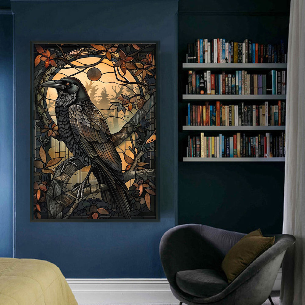 Crow - Full 11CT Stamped Cross Stitch 40x60CM - Huacan