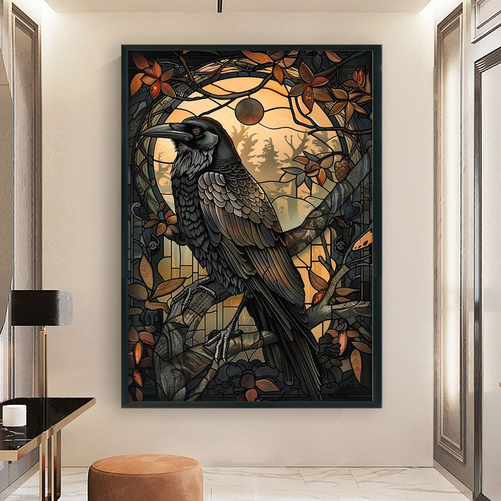 Crow - Full 11CT Stamped Cross Stitch 40x60CM - Huacan