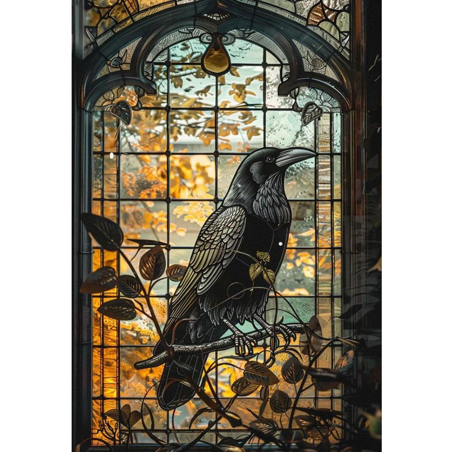 Crow - Full 11CT Stamped Cross Stitch 40x60CM - Huacan