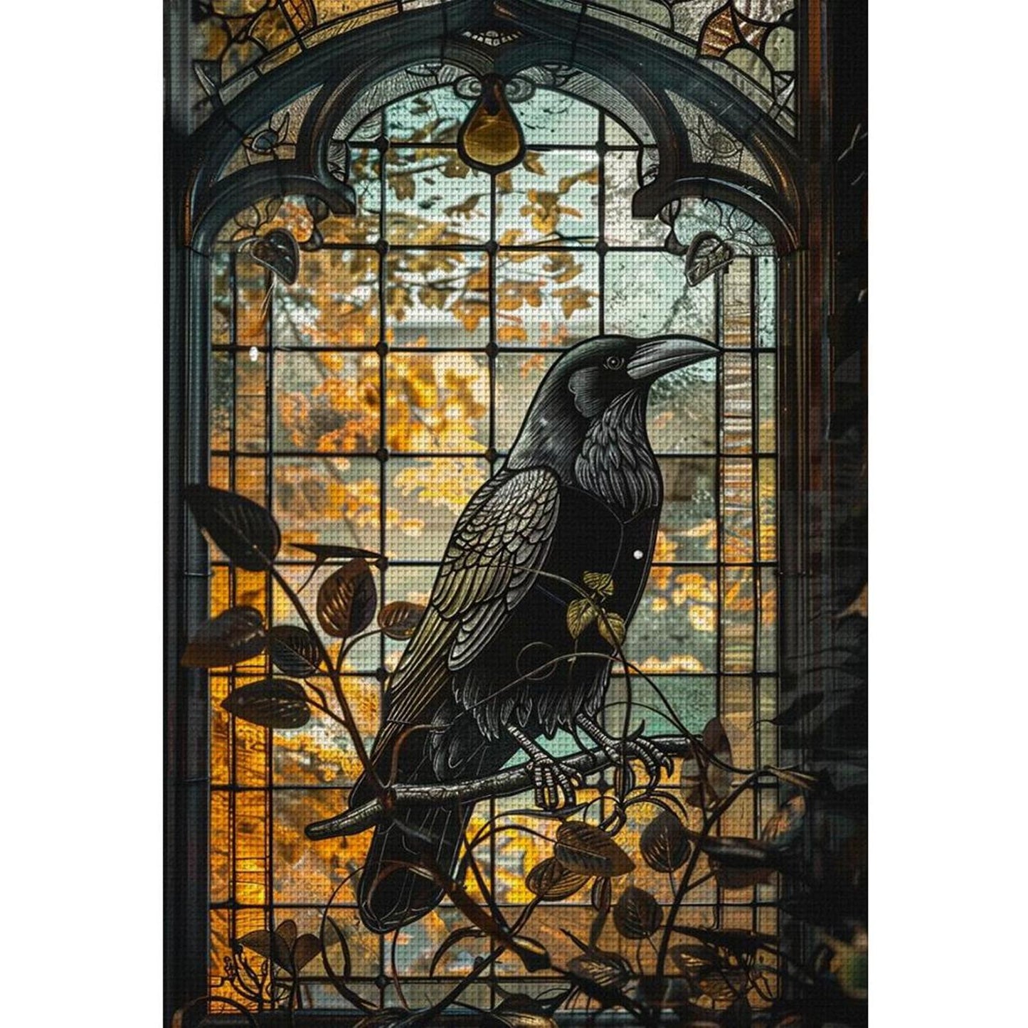 Crow - Full 11CT Stamped Cross Stitch 40x60CM - Huacan