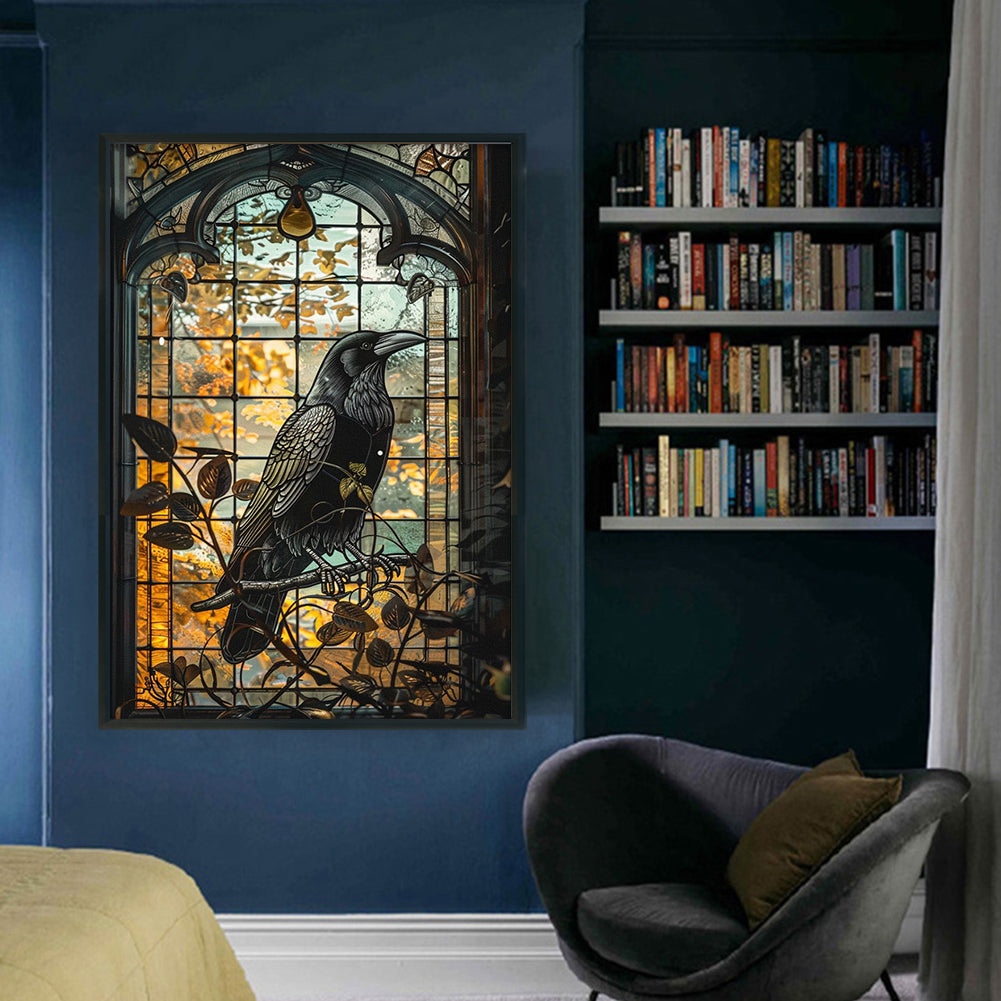 Crow - Full 11CT Stamped Cross Stitch 40x60CM - Huacan