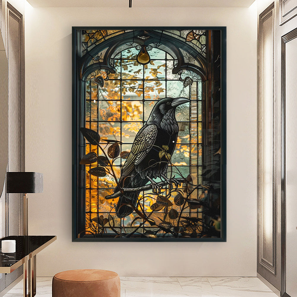 Crow - Full 11CT Stamped Cross Stitch 40x60CM - Huacan