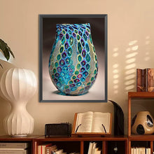 Load image into Gallery viewer, Blue And Green Vase 30*40CM(Canvas) Full Round Drill Diamond Painting
