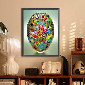 Polka Dot Vase 30*40CM(Canvas) Full Round Drill Diamond Painting