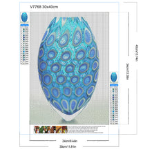 Load image into Gallery viewer, Blue Spotted Vase 30*40CM(Canvas) Full Round Drill Diamond Painting
