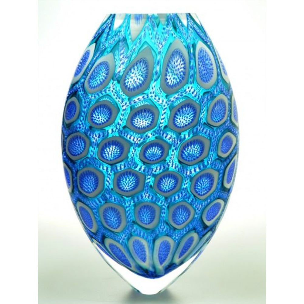 Blue Spotted Vase 30*40CM(Canvas) Full Round Drill Diamond Painting