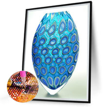 Load image into Gallery viewer, Blue Spotted Vase 30*40CM(Canvas) Full Round Drill Diamond Painting
