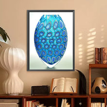 Load image into Gallery viewer, Blue Spotted Vase 30*40CM(Canvas) Full Round Drill Diamond Painting

