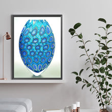 Load image into Gallery viewer, Blue Spotted Vase 30*40CM(Canvas) Full Round Drill Diamond Painting
