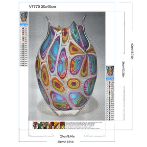 Pattern Vase 30*40CM(Canvas) Full Round Drill Diamond Painting