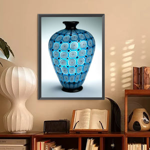 Blue Vase 30*40CM(Canvas) Full Round Drill Diamond Painting