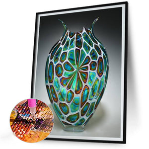 Green Vase 30*40CM(Canvas) Full Round Drill Diamond Painting