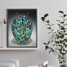 Load image into Gallery viewer, Green Vase 30*40CM(Canvas) Full Round Drill Diamond Painting
