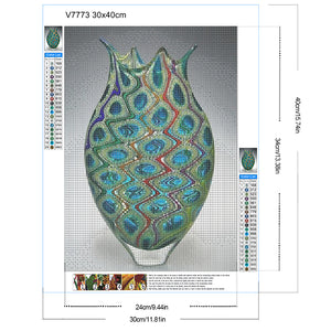 Ripple Vase 30*40CM(Canvas) Full Round Drill Diamond Painting