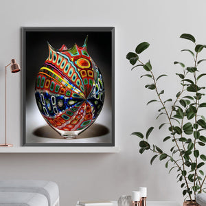 Red Spotted Vase 30*40CM(Canvas) Full Round Drill Diamond Painting