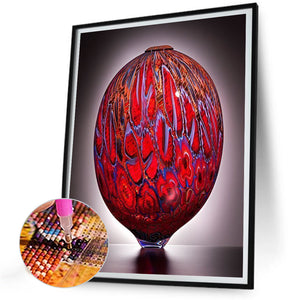 Red Vase 30*40CM(Canvas) Full Round Drill Diamond Painting
