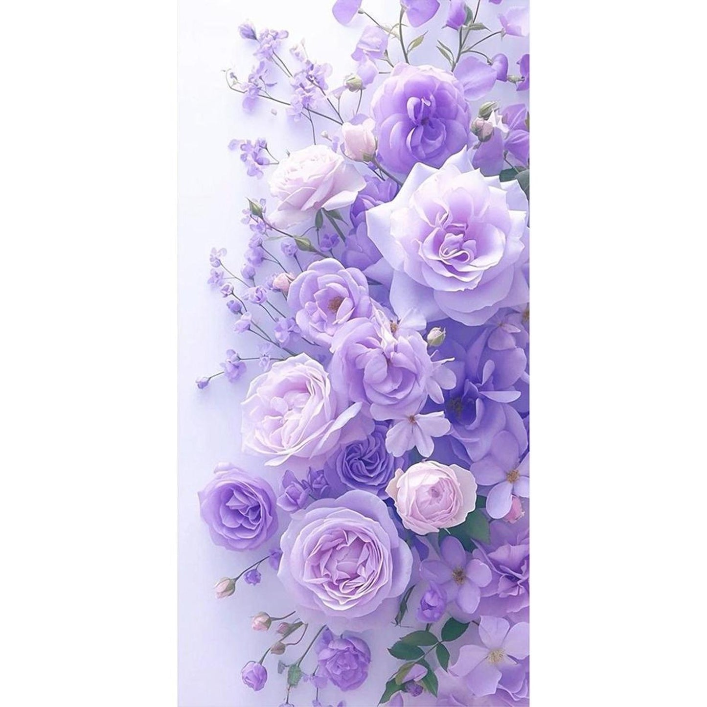 Purple Rose - Full 11CT Stamped Cross Stitch 40x76CM - Yishu
