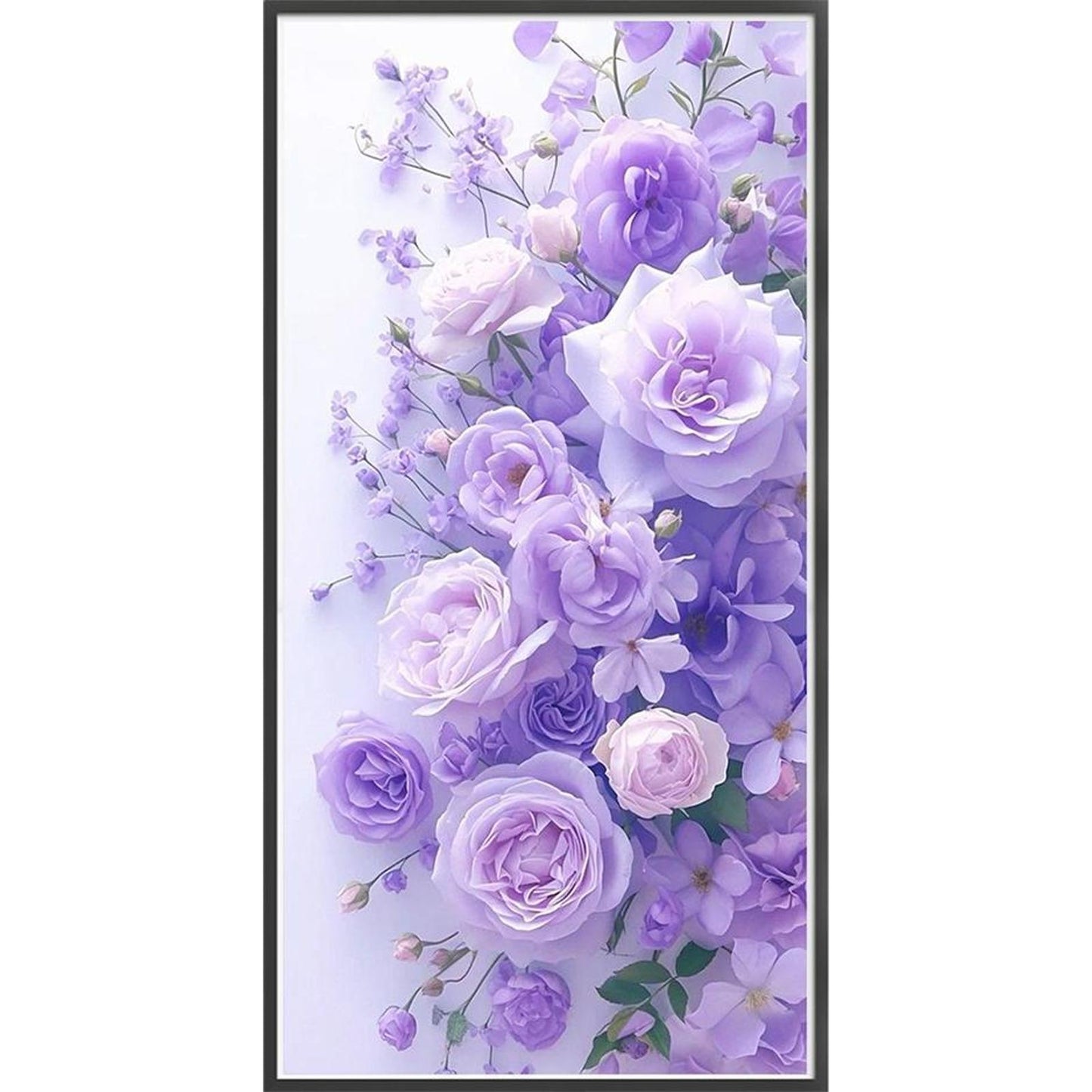 Purple Rose - Full 11CT Stamped Cross Stitch 40x76CM - Yishu