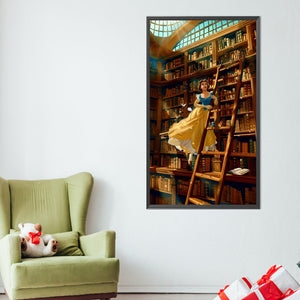 Belle In The Library 40*70CM(Picture) Full AB Round Drill Diamond Painting