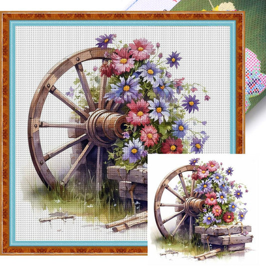 Daisy And Windmill - Full 11CT Stamped Cross Stitch 40x40CM - Band