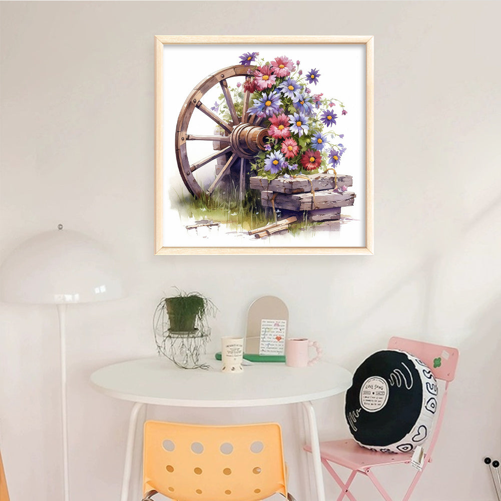 Daisy And Windmill - Full 11CT Stamped Cross Stitch 40x40CM - Band