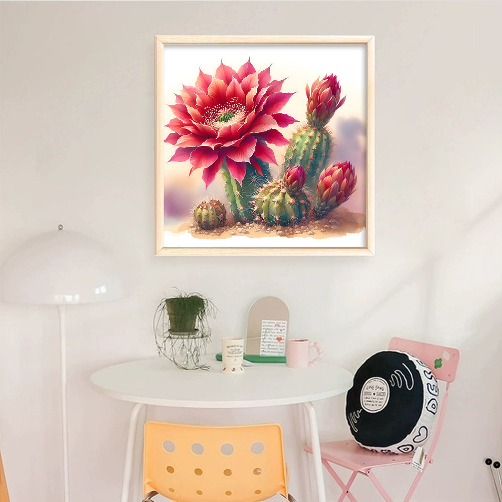 Cactus Flower - Full 11CT Stamped Cross Stitch 40x40CM - Band