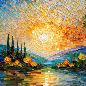 Glass Fragments Painting 40*40CM(Canvas) Full Round Drill Diamond Painting