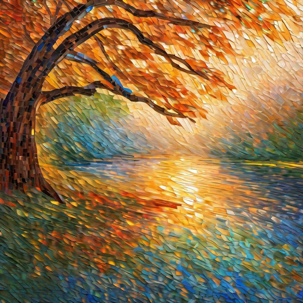 Glass Fragments Painting 40*40CM(Canvas) Full Round Drill Diamond Painting