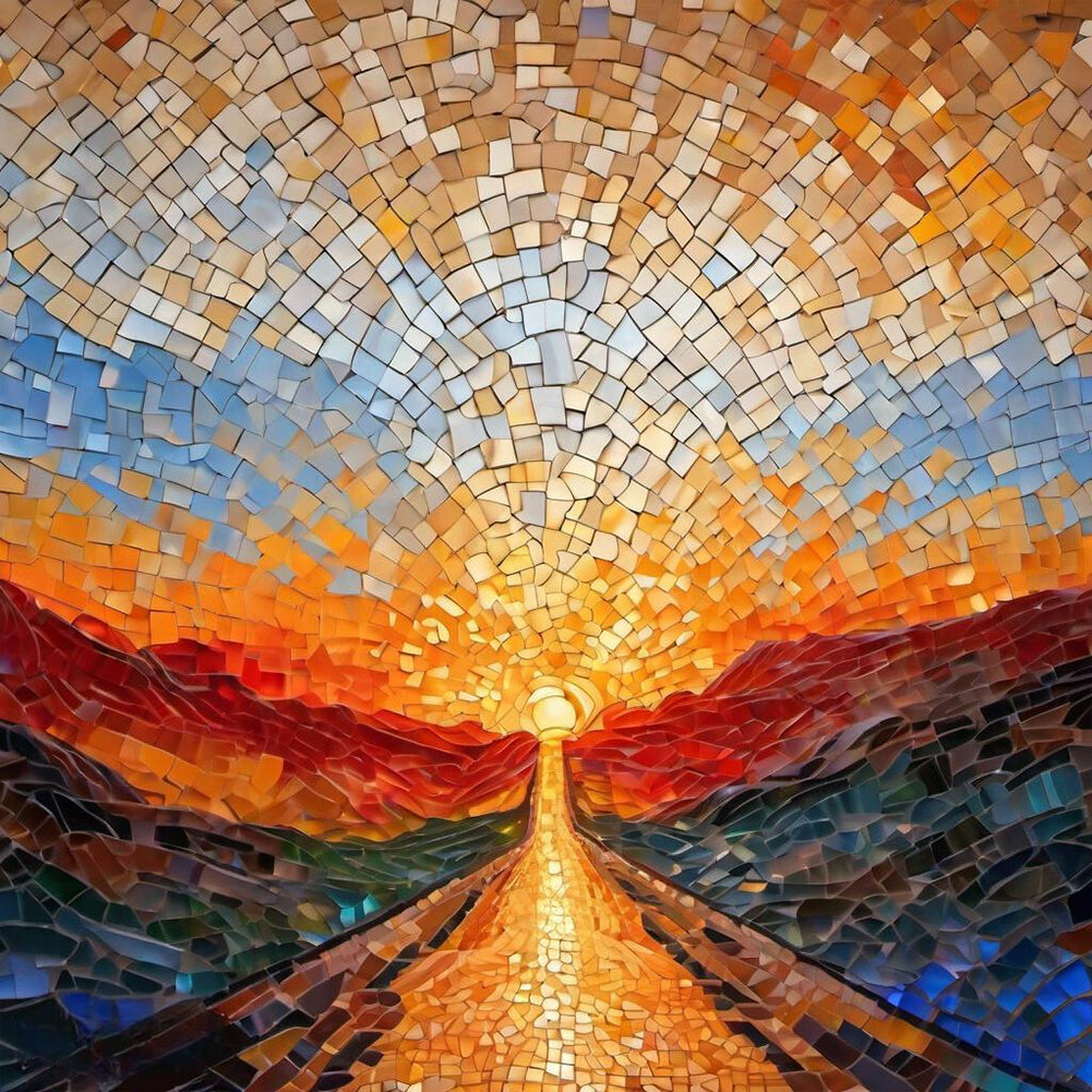 Glass Fragments Painting 40*40CM(Canvas) Full Round Drill Diamond Painting