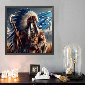 Indians Detroit Lions 40*40CM(Canvas) Full Round Drill Diamond Painting