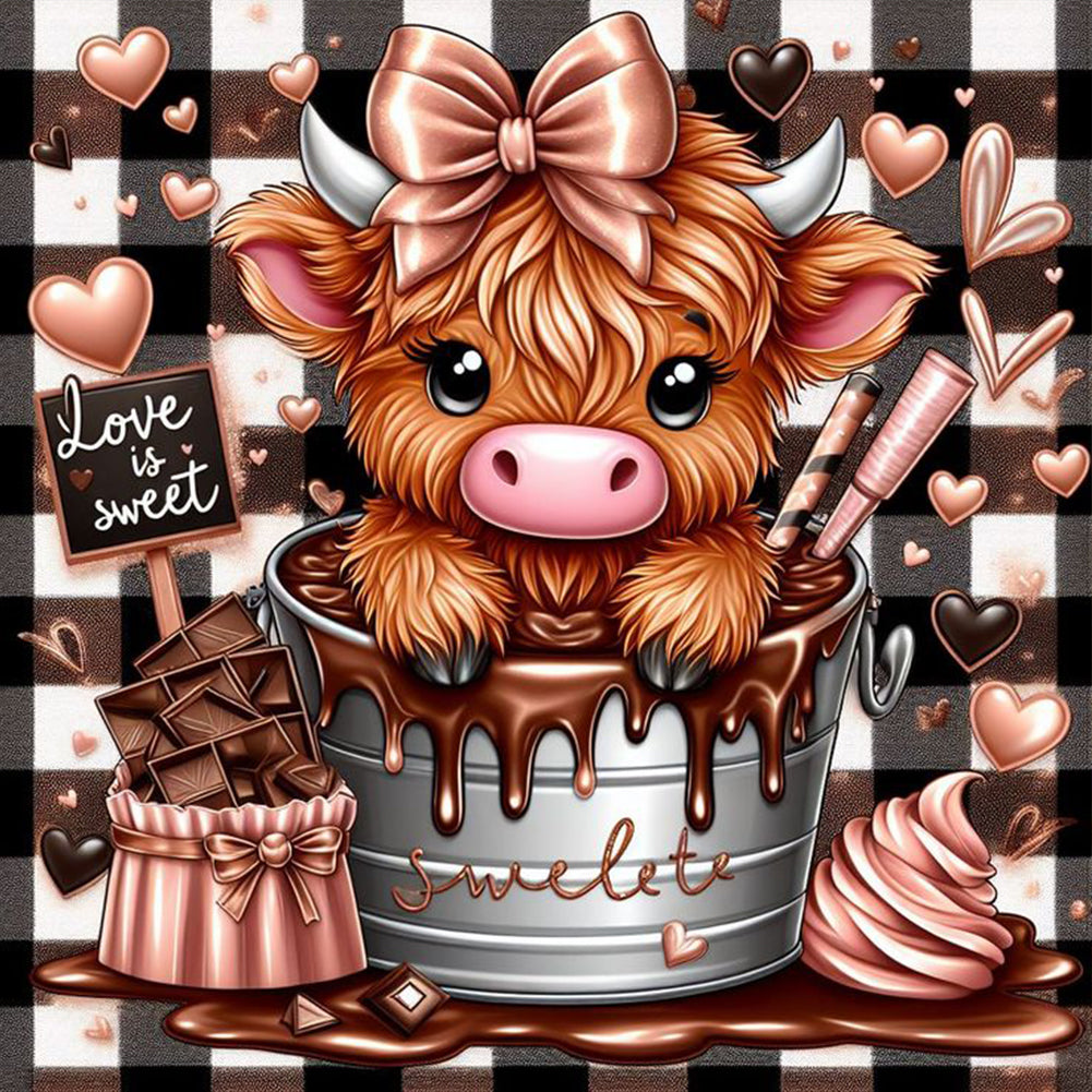 Hot Chocolate Yak 40*40CM(Canvas) Full Round Drill Diamond Painting