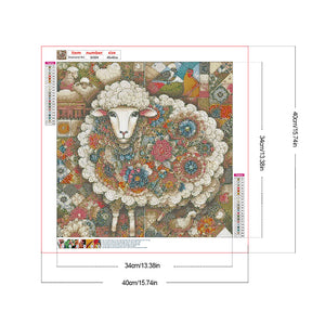 Sheep 40*40CM(Canvas) Full Round Drill Diamond Painting