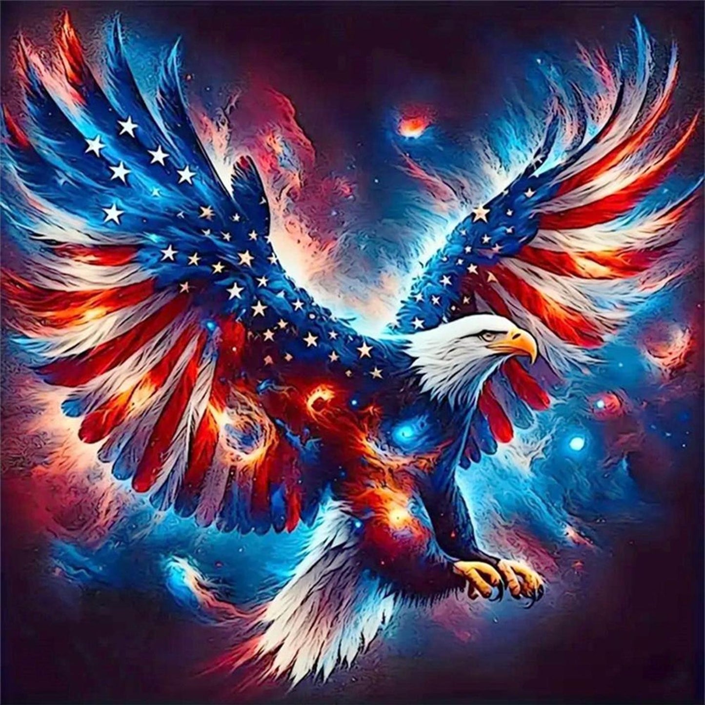 American Eagle - Full 11CT Stamped Cross Stitch 40x40CM - Huacan