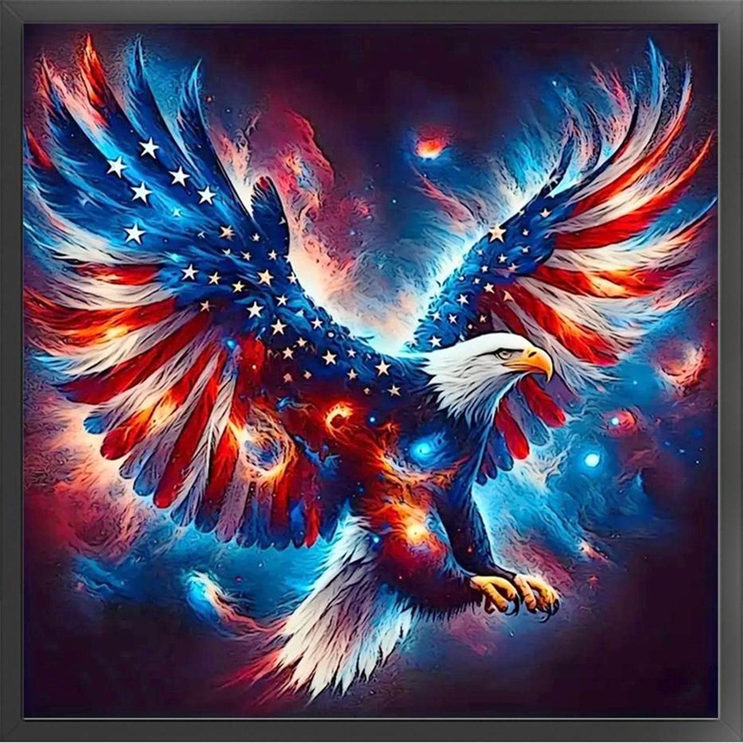 American Eagle - Full 11CT Stamped Cross Stitch 40x40CM - Huacan